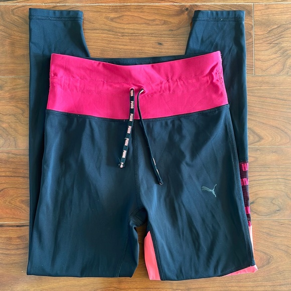 COPY - Puma Athletic Pink and Black Workout Leggings Pants - Picture 1 of 7
